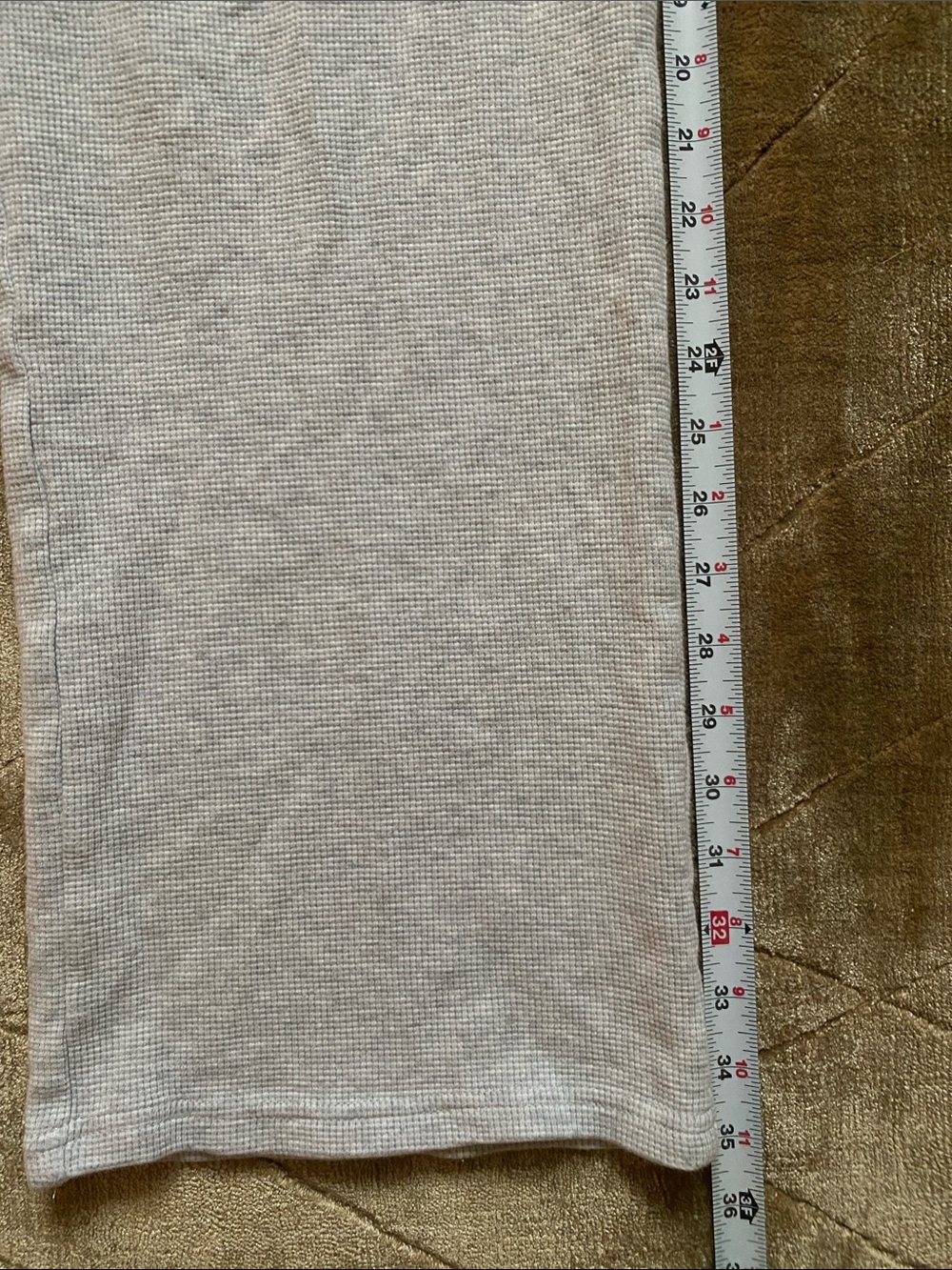 Brandy Melville Light Gray Wide-Leg waffle Sweatpants with Drawstring - Picture 7 of 11